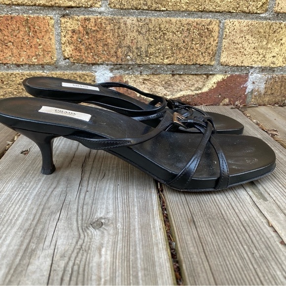 Vintage Prada Sling Back Heels Calzature Donna Black Size 36 - Picture 4 of 11